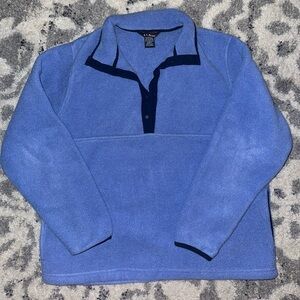 L.L. Bean Blue Fleece Pullover Sweatshirt